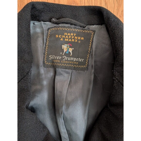 Vintage Hart Schaffner Marx Silver Trumpeter Mens Cashmere Overcoat Trench Coat - Picture 6 of 16